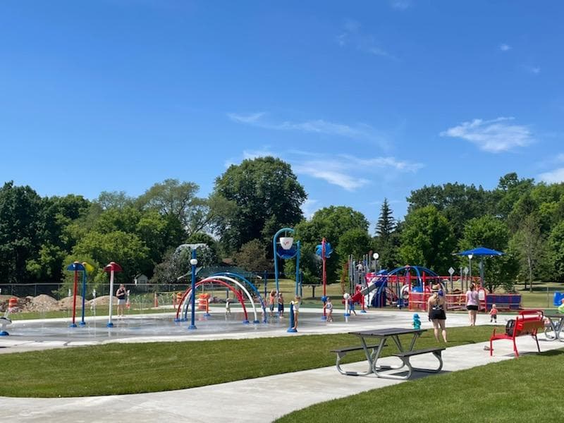 Fireman's Park Splash Pad in Slinger, Wisconsin